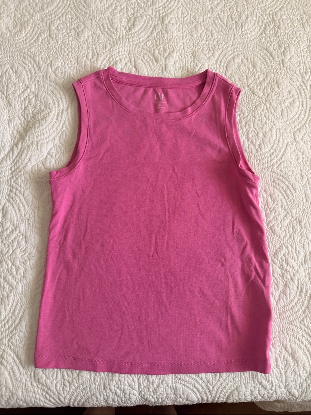 Gap Sleeveless Tank Top in Bright Pink Size M Cotton Blend